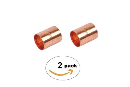 W01009 / C165-0002 Pack of 3/8" HVAC Copper Coupling with Rolled Stop 25 