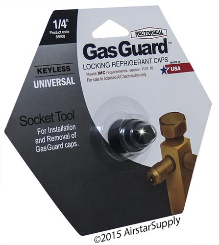 Rector Seal Gas Guard Gasguard Locking 1/4 Magnetic Socket Cap Tool HVAC New Key 