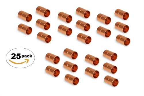 Pack of 5 W01009 / C165-0002 3/8" HVAC Copper Coupling with Rolled Stop 