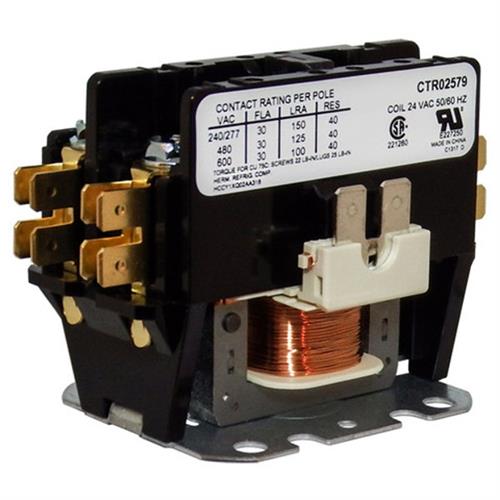 H130A 1 Pole • 30 Amp • 24V Coil Trane Universal Replacement Contactor 