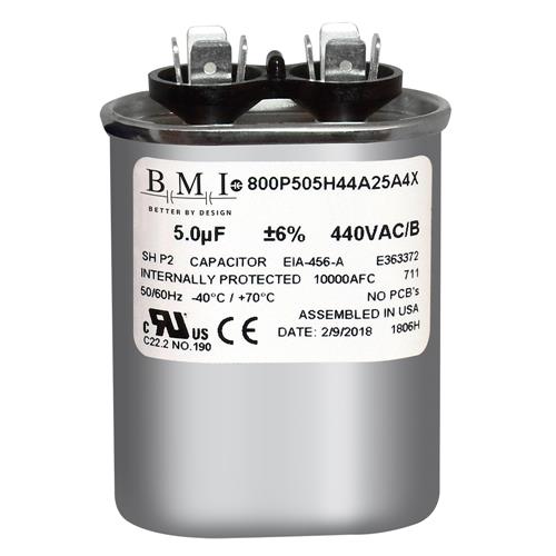USA 5 uf MFD Oval Run Capacitor Replaces 27L570 370 VAC or 27L1024 440 VAC 