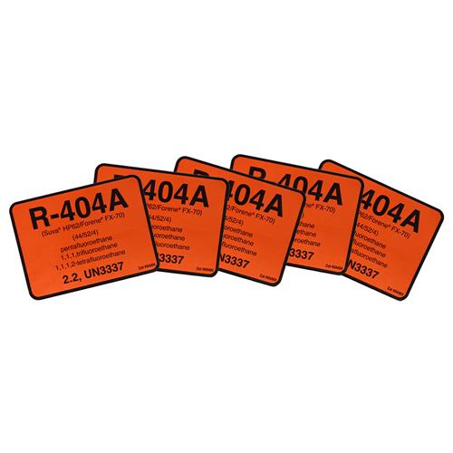 R404A Suva HP62 Forane FX-70 # 04404 Pack of 10 Refrigerant Labels R-404A 